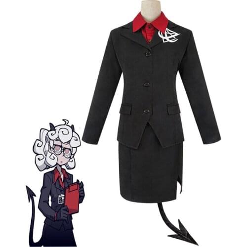 Game Helltaker Cosplay costumes The Demon Modeus Cosplay Costume Black Uniforms Suits Clothes Dresses Tail Halloween Carnival