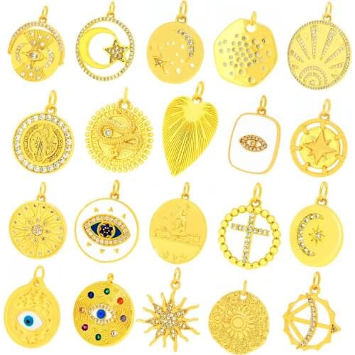 Copper Micro Zircon Cross Pendant Religious Necklace DIY Accessories Bracelets Necklace Pendant Making Accessories