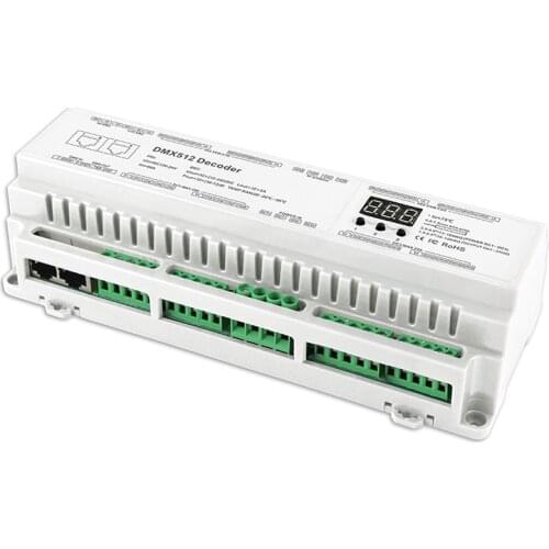 New DMX512 Decoder DC12V -24V Input 3A 96A 2304W Output RGB RGBW Strip Decoder RJ45 Connect LED Screen 32 Channel DMX Decoder