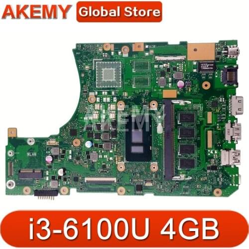 New X556UA with i3-6100U 4GB RAM Motherboard For ASUS X556U X556UJ X556UV X556UA X556UQ X556UAM Laotop Mainboard Motherboard