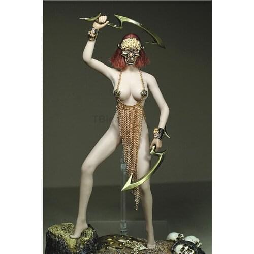 Custom 1/6 Scale Metal Tassel skirt dress Mask Clothing set for 12inch Phicen JIAOUL Body Model Toy