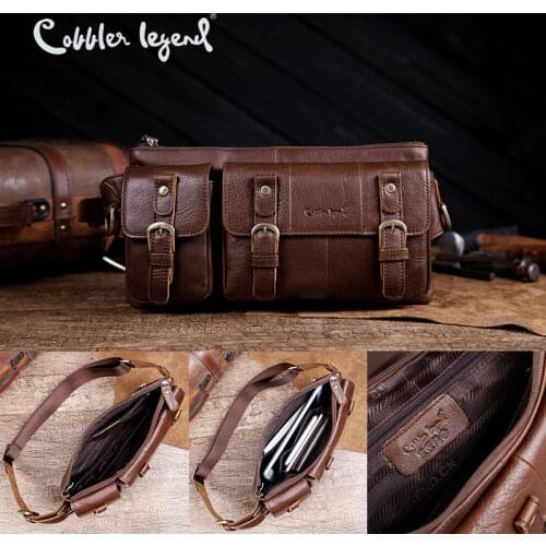Cobbler Legend Genuine Leather Waist Bag Waist Packs Travel Waist Pack Male Small Leather Pouch Phone Pouch Bags Fashion Fanny