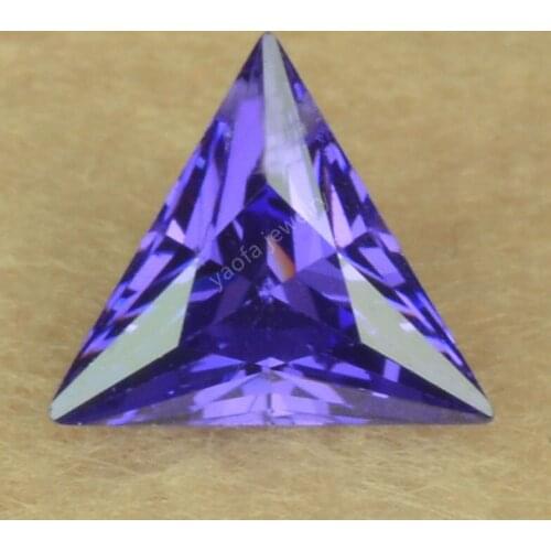 Sale AAAAA 3x3~12x12mm Violet Blue Stone Triangle Brilliant Cut Synthetic Cubic Zirconia Stone Loose CZ Blue Gems For Jewelry