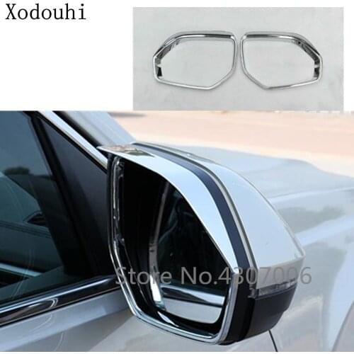 Rear Rearview Side Glass Mirror Trim Frame Rain Shield Sun Visor Shade 2pcs For VW Volkswagen Teramont Atlas 2017 2018 2019 2020
