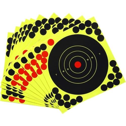 10pcs Tactical Aim Shooting Target 8-Inch Splash Flower Targets Stickers Durable Reactivity Shoot Papers Paintball Accessories