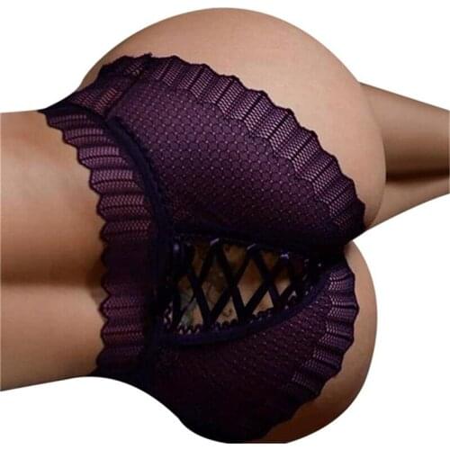 Amazing Women Lingerie Sexy New Lace Hollow Out Underwear Female Sexy Cross Strap Panties Bow Transparent Knickers For Female