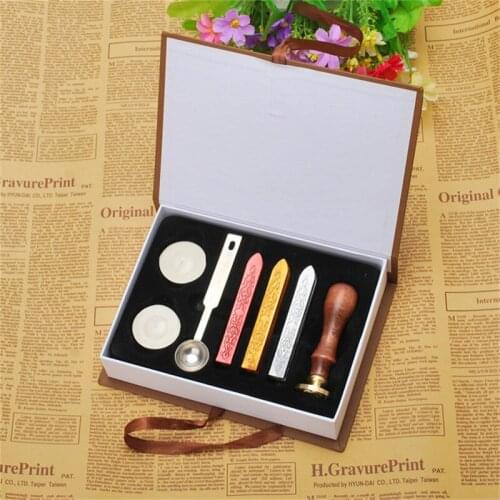 European retro cartoon fire paint seal seal seal envelope seal wax seal wax seal envelope seal wax seal set