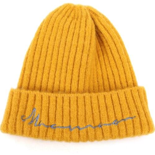 KENSHELLEY Knitted Hat Custom Winter Hat Design Embroidered Beanie Winter Kid Embroidery Logo Custom Candy Color Beanie