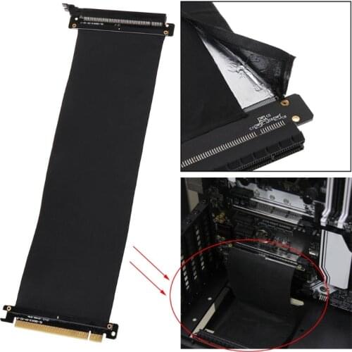 High Speed Graphics Cards PCI Express 3.0 16x Connector Cable Riser Card Extension Port Adapter for GPU with Antijam