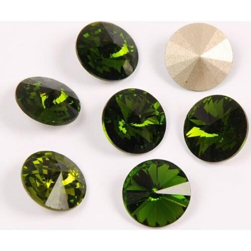 YANRUO 1122 All Sizes Olivine Rivoli Fancy Stones K9 Metal Setting Strass Point Back Sewing Rhinestones Crystals For Needlework