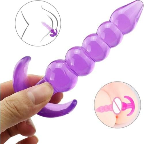 Jelly Anal Beads Anal Plug Butt Plug Silicone Adult Sex Toys For Woman Men Prostate Massager G-spot Stimulation Erotic Products