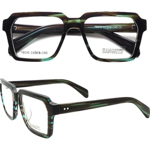 Women Hand Made Vintage Square Eyeglass Frames Men oversized square glasses frames Full Rim Retro Acetate Rx eyeglasses frames