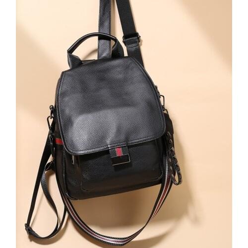 Genuine leather mini backpack purse for women backpacks for school teenagers girls backpack women designer bags Softback