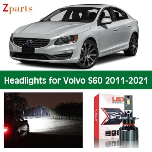 1 Pair Car LED Headlight For Volvo S60 2011 - 2021 Canbus Headlamp Lamp Low High Beam Bulbs Lighting Light Accessories Parts