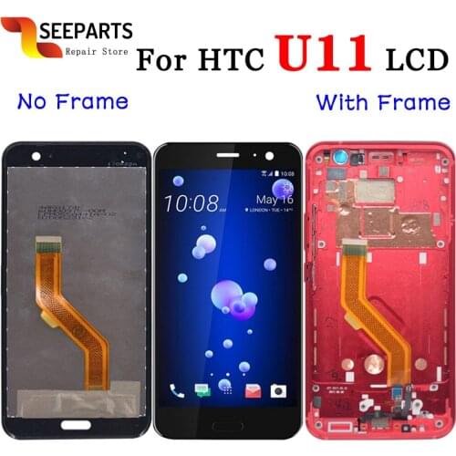 100% Tested Warranty 2560x1440 For 5.5" HTC U11 LCD U-3w LCD Touch Screen Digitizer Assembly For HTC U11 LCD U-3w W-1w Free Ship