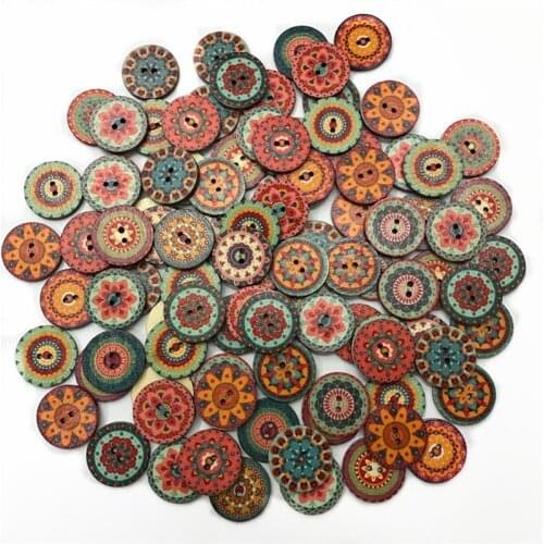 20pcs Random Mixed Decorative Buttons Lovely Conveyance Double Holes Mix Sewing Wood Craft Pieces Embellishments
