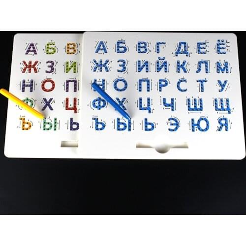 33 Russian Color Letters Magnetic Drawing Alphabet Tracing Board Learning ABC Preschool Board Montessori Toys For Children Gifts