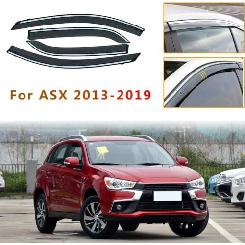 4pcs Car Sunny visor For Mitsubishi ASX 2013 2014 2015 2016 2017 2018 Car Smoke Window Sun Rain exterior visor Guard Accessories