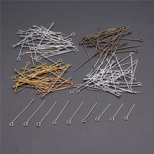 200pcs Eye Head Pins 18~35mm Eye Pins Bead Pins Jewelry Findings & Components For DIY Jewelry Making
