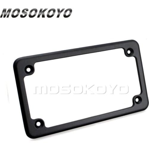Black Motorcycle 4"x7" License Plate Frame USA/Canada Standard License Number Bracket Frame for Honda Suzuki Kawasaki Yamaha BMW