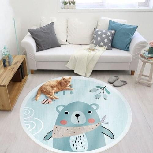 Baby Play Mat Pad Plush Newborn Infant Crawling Blanket Animal Playmat Round Carpet Floor Rug Kids Children Room Nordic Decor