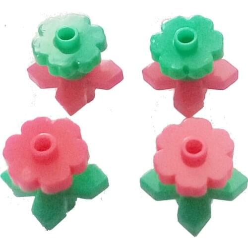 Elements Brick Parts 4727 Plant Flower 2x2 Leaves 4728 Flower 2x2 Rounded Classic Piece Building Block Toy Accessory Bricklink