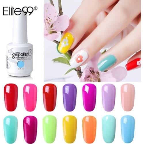Elite99 15ml Summer Color UV Gel Nail Polish Top Base Coat Needed Soak Off Nail Gel Varnish Lacquer DIY Nail Art Manicure Gel