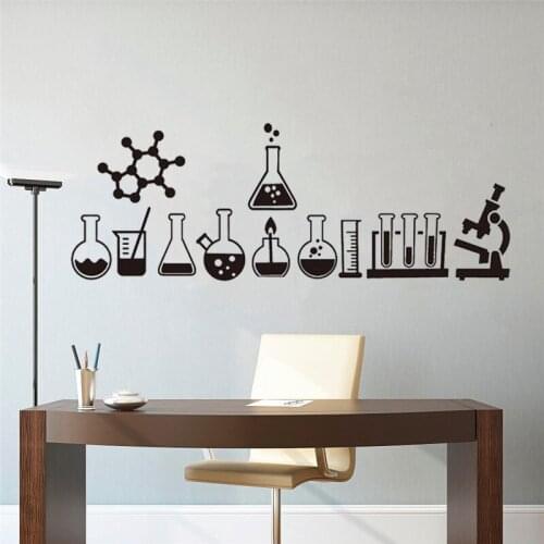 Chemistry Laboratory Science Wall Sticker Is Cool Mural Geek Vinyl Art Removable Home Decoration Office Decals Decor HY526