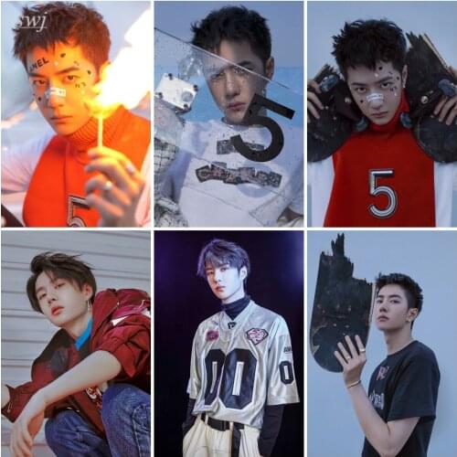 China Actor Wang Yibo Wall Poster Canvas Painting Retro Poster Wall Decor Wall Art Picture Photos for Childrens Room Decoration