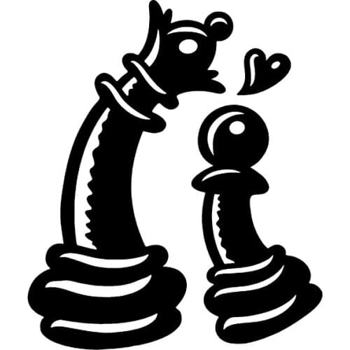 Creative PVC Die-Cut Vinyl Decal QUEEN & PAWN CHESS Figures Car Sticker Waterproof Auto Decors on Car Body Bumper Rear Window