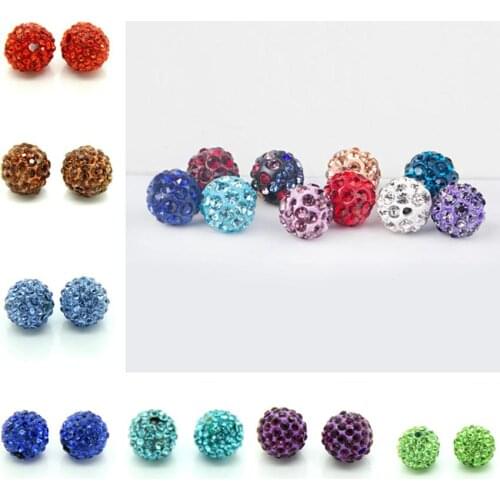 10mm 17 colors Czech Crystal Rhinestone Round Clay Pave Disco Ball popular Beads for Bracelet Necklace earring Making 10pcs/lot