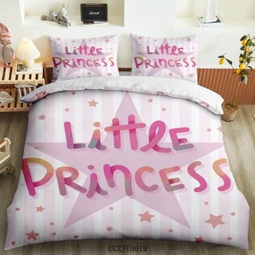 BailiPromise 3D print princess cute cartoon cover luxury bedding set bedroom for home girl queen king full size jogo de cama