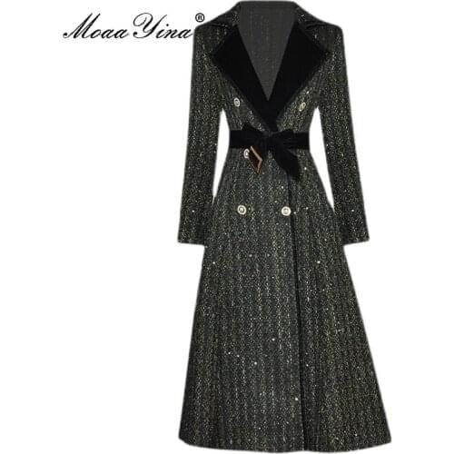 MoaaYina Womens Black Coats