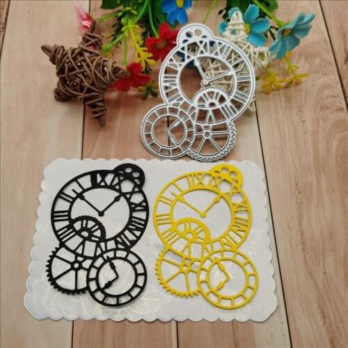 Cartoon clock metal cutting die template scrapbook photo album card paper embossing process DIY handmade