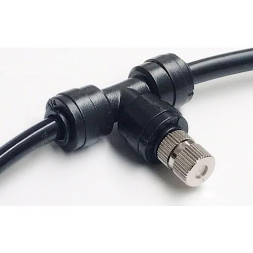 Low Pressure Misting Nozzle 0.1-0.6mm Fog Misting Nozzle With Tee connector Quick Connection Garden Water Irrigation Sprinkler