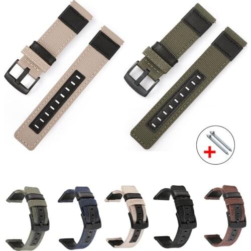 Nylon Leather Watch Band Galaxy Watch 3 45mm 41mm Bracelet 20/22mm Width Replace Strap For Samsung Galaxy Watch 46mm 42mm