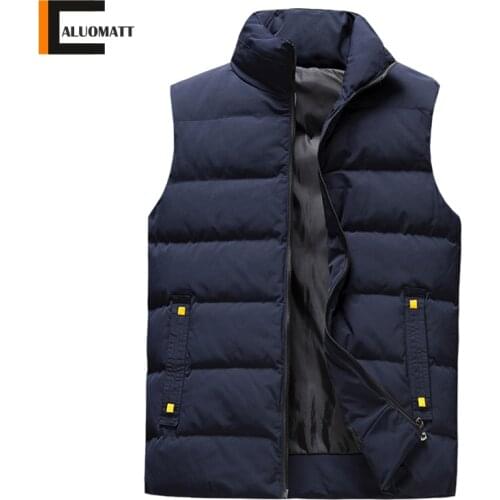 2021 Autumn Winter Vest Jacket Men Sleeveless Thermal Thick Soft Casual Vests Men Coats Fashion Brand Cotton-Padded Waistcoat