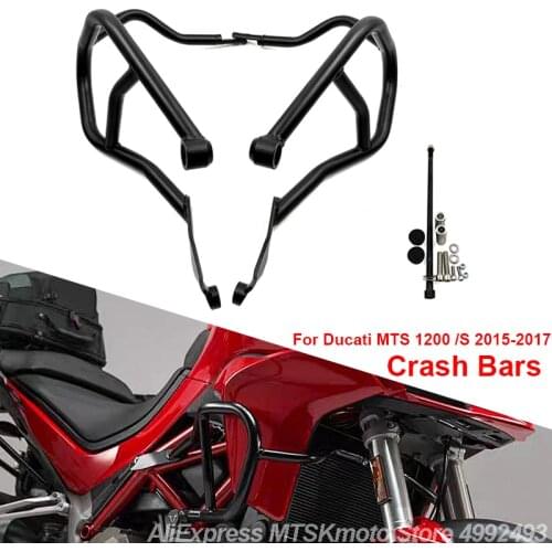 Full Set Crash Bars Heavy-Duty Mild Steel Tubing Provide Maximum Protection for Ducati Multistrada 1200 / S 2015-2017 MTS 1200