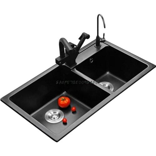 Quartz Stone Sink Kitchen Sink Large Double Sink Granite Set Above Counter Basin Sink