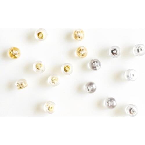 Wholesale 10/20pcs/lot gold platinum plated silicone earring stoppers earring back jewelry making craft findings DIY for women