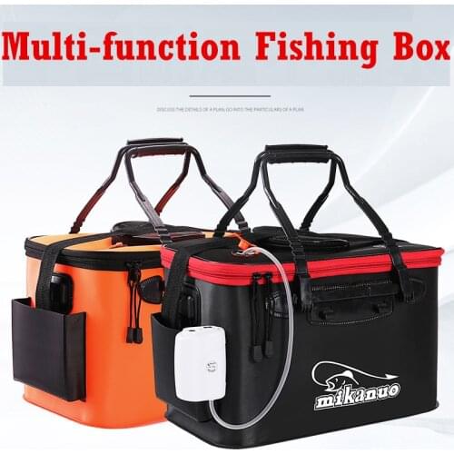 11/19/23/28/35L Folding Fishing Bag EVA Thicken Live Fish Box Tank Bucket Outdoor Camping Collapsible Fishing Tackle Storage Bag