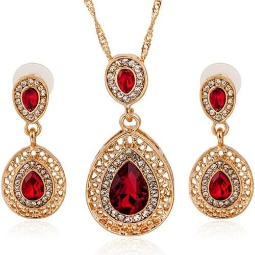 RONGQING Crystal Bridal Jewelry Sets Silver Plated Teardrop Bridal Bracelet Earrings 2018 Wedding Jewelry for Women