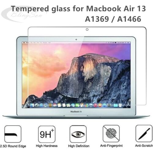 Premium Tempered Glass for Macbook Air 13 Laptop Screen Protector for Mac book Air 13 inch A1466 A1369 Protective Film Glass