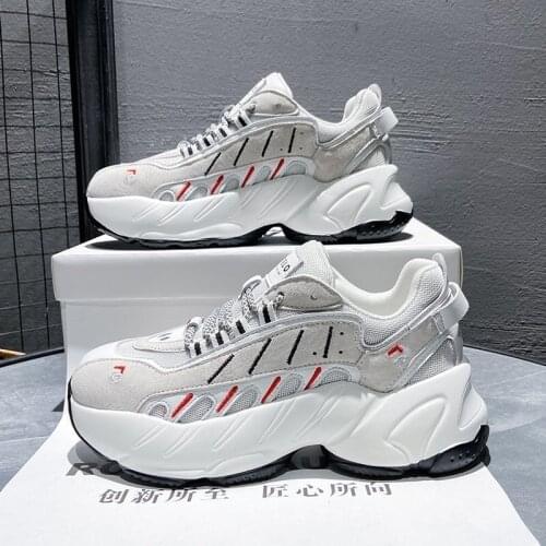 Llogai New Women Lace-Up Sneakers Black Chunky Platform Sneaker Casual Leather Breathable Plush All-match Ladies Sports Sneakers