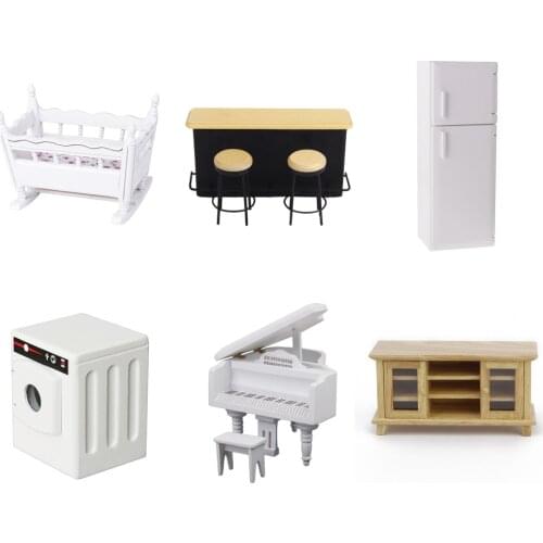 1/12 Scale Mini Furnitures for Dolls House Decoration Accessory - Toy Set Miniature Models DIY Assembled Toys