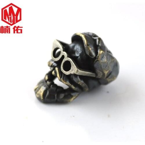 1PC Yuppie Eyes Old Man Retro Brass EDC Paracord Knife Bead Umbrella Cord Pendant Ornament
