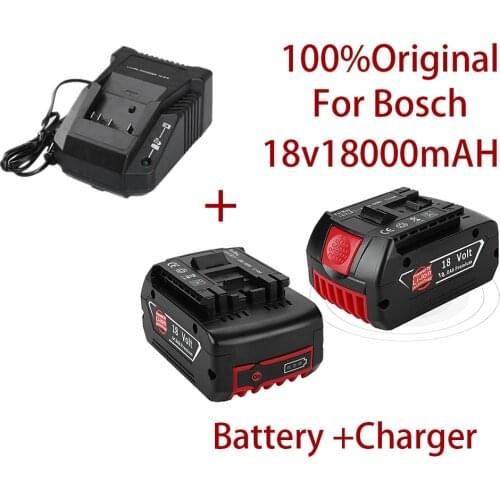 100% original 18V18000mAh Rechargeable For Bosch 18V18.0Ah Battery Backup Portable Replacement BAT609 Indicator light+3A Charger
