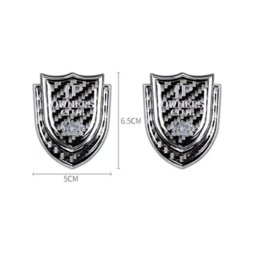 2x 3D Carbon Fiber Auto Modified Metal JP Luxury VIP Car Trunk Side Seal Decals Badge Car Accessories