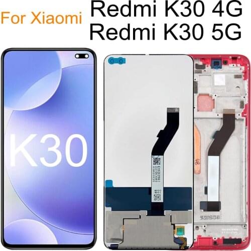 6.67" With Frame For Xiaomi Redmi k30 4G 5G LCD Display Touch Screen Assembly Replacement Accessories For Redmi K30 M1912G7 LCD