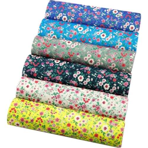 David accessories 20*33cm Fine Glitter Flower Artificial Synthetic Leather For Hair Bow DIY Projects Handbag Shoes,1Yc8286